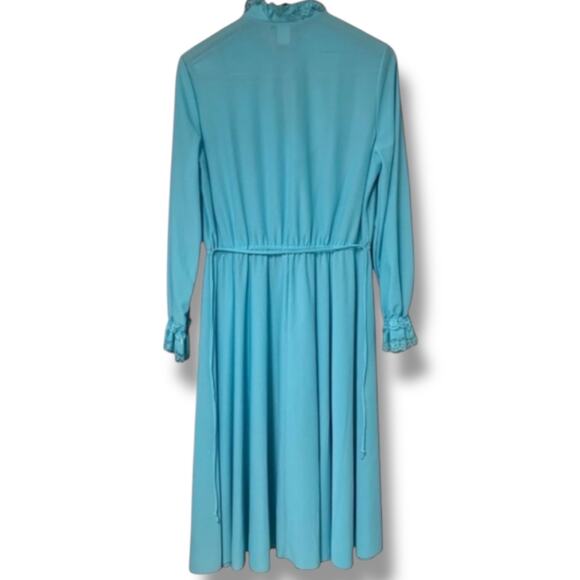 Vintage 70's Jane Baar New York Dress Sz Medium Sheer Retro Prairie Mod Era - Picture 2 of 7